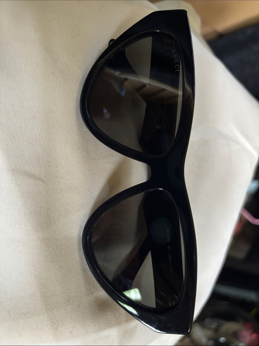 Gucci Oversized Black Cat-Eye Sunglasses